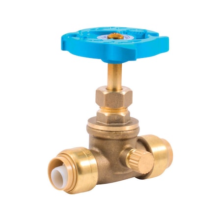 Sharkbite SharkBite 1/2 in. PTC X 1/2 in. Brass Stop Valve with Drain 24634LF